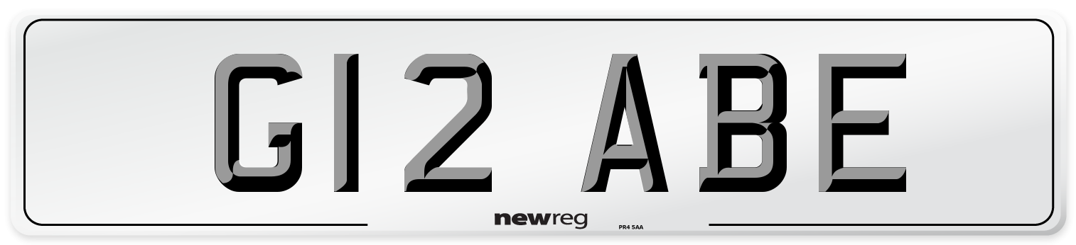 G12 ABE Number Plate from New Reg